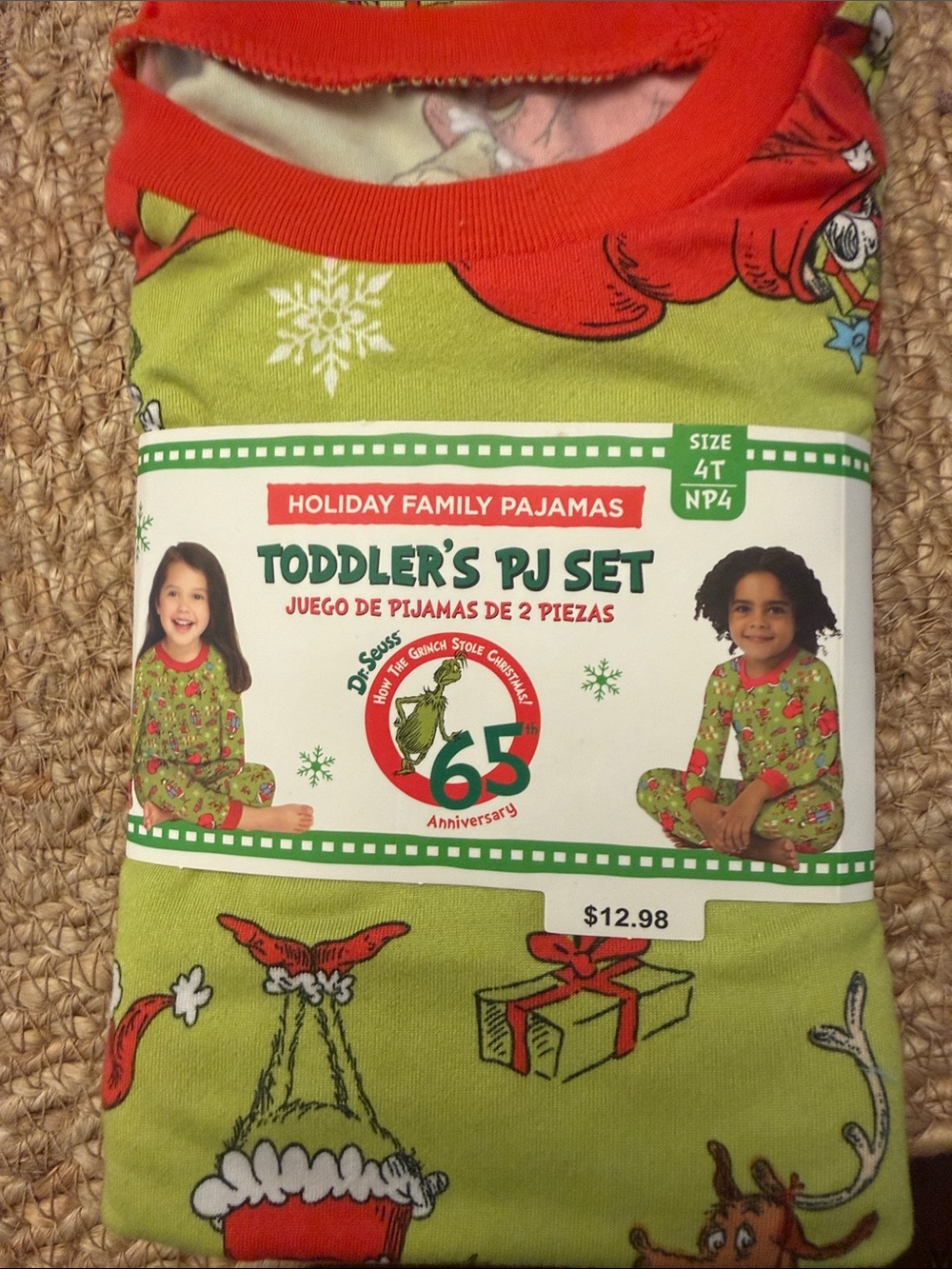 Dr. Seuss Green and Red Toddler Holiday Pajama Set